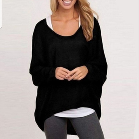 Tops - Oversized Long Batwing Sleeve Baggy Top